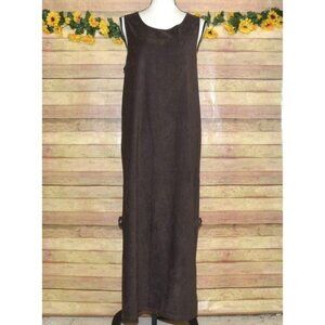 Sunbelt Women's Maxi Dress Size S Brown Faux Suede Y2K Vintage Lagenlook Slits